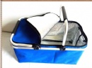 Foldable aluminum framed picnic cooler basket